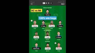 DC vs MI DREAM11 PREDICTION TODAY MATCH #shotrs #dcvsmi