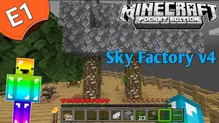 Minecraft pe sky factory🏭 v4 Timelapse E1