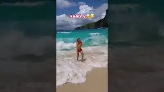 Instagram vs Reality Beach Edition 🌴 #travel #instagram #travelfacts #funnyvideos #tiktok #reality