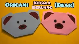 Cara Membuat Origami Beruang, How to Make Bear Origami, Origami Kepala Beruang, Origami Bear Head