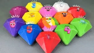 Finding Numberblocks Alphablocks Inside Soft Rainbow Slime ASMR