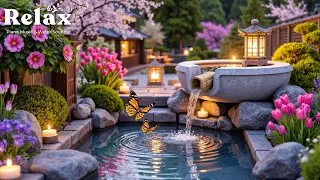 Soothing Relaxation Music + Bamboo Water Sounds 🍃 Deep Healing Sleep Music, Calm Your Mind, Study