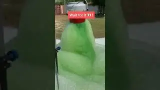 Green Foam with color dye for a messy foam party