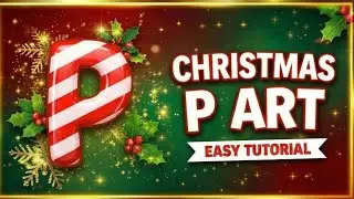 How to draw Christmas alphabet letter P | Vinay Sketchbook tutorial