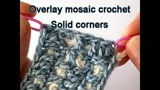 Overlay mosaic crochet in the round. Solid corners