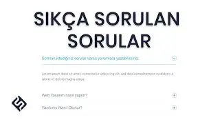 CSS İle Sıkça Sorulan Sorular Sayfası Nasıl Yapılır? Frequently Asked Question - HTML & CSS & JS