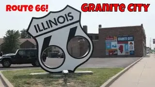 Route 66 Postcard Mural, Route 66 Shield Monument, & Other Murals - Granite City, Illinois