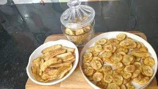 kacche kele ke healthy chips shirf 10minute me banaya /banana chips recipe