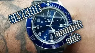 Боевая субмарина Glycine | Синий циферблат, синий безель