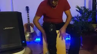  Meditation practice drum session BoseS1 Pro amplifier, Acoustic soundcheck CAJON DRUM 