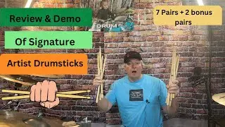 Danny Carey, Neil Peart, Ringo Starr, Stewart Copeland and 3 more signature sticks review/Demo 🥁