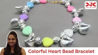 Colorful Heart Bead Bracelet Making | Easy DIY Jewelry Tutorial djs creation