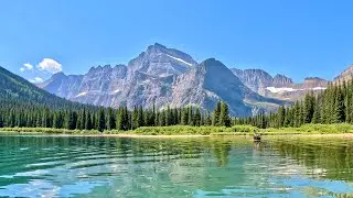 Many Glacier Moose encounter on our kayak in Glacier National Park