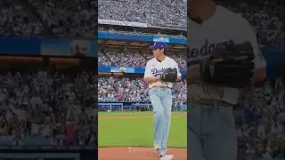 BTS V throws a STRIKE for his Dodgers first pitch!  #kimtaehyung #taehyungnews #taehyungimpact #btsv
