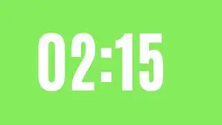countdown 3 minute simple - white with sound and blink - green screen