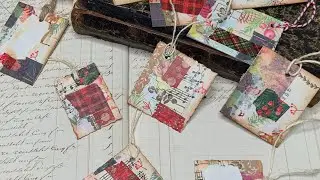TUTORIAL - Christmas tags made with junk journal material