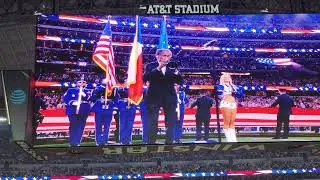 Dallas Cowboys national Anthem 12/22/24 Freddie Jones trumpet Madeleine Salter sign interpretation