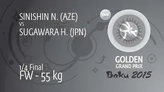 1/4 FW - 55 kg: N. SINISHIN (AZE) df. H. SUGAWARA (JPN), 5-3