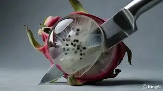 Hyper Realistic Slicing Dragon Fruit