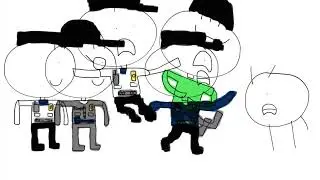 Junior punches Riddler Goon/Policeman/Police Officer/Security Guard