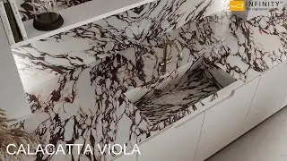 Откройте для себя новую столешницу из фарфора Infinity Calacatta Viola