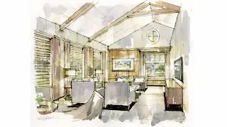 Tutorial - Hand Rendering, Interior, 140921 Golf Practice Facility – W Lounge