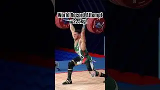 20 y/o Karlos Nasar (89kg Bulgaria 🇧🇬) 225kg / 496lbs World Record Attempt! 2024 #weightlifting