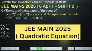 Q) The sum of the squares |𝑥−2|^2+|𝑥−2|−2= 0 and the squares of the roots      of 𝑥^2−2|𝑥−3|−5=0,