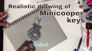 How to draw realistic #key: #3d art-timelapse drawing #minicooper #key