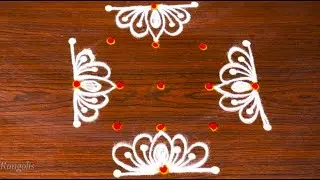 5×1 Dots Daily Rangoli | Simple & Easy Kolam Designs for Beginners | Small Kolam & Quick Muggu 
