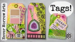 How to add pockets to tags for art journals and junk journals #artjournal #ephemera #junkjournal