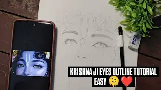 KRISHNA JI EYES OUTLINE TUTORIAL  STEP BY STEP 👀#krishna #
