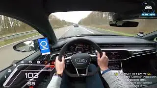 AUDI RS6 C8 305km/h TOP SPEED on AUTOBAHN (NO SPEED LIMIT)