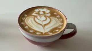 How to make a rose Latteart（ENG) #coffee #latteart #barista 
