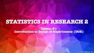 Lesson #1 - Introduction to DOE