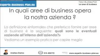 Guida Business Plan, le Aree di Business