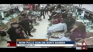 Mom pulls gun on son's barber