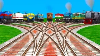 More Trains Crossing At Currvaturu Grandent Railroad Tracks ll Indian train Simulator 2021