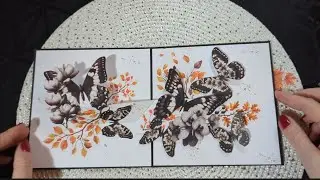 Vintage AUTUMN 🍂 🍁 butterflies POP-UP CARD with rotating mechanism #cardcreations 