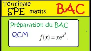 BAC Sp&eacute; Math - pr&eacute;paration  du QCM - Sujet officiel - tr&egrave;s simple d&eacute;rivation