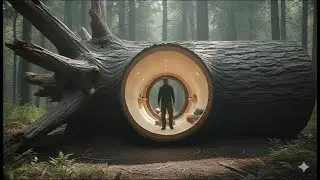 Modern Shelter Inside a Huge Tree Log | Silent Survival Build