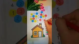 Drawing an Up-Inspired Balloon House🎈🏠 #LearningThroughPlay #DIYCrafts #ColorByNumbers