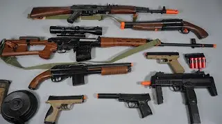 SVD Sniper Rifle And AK47 Airsoft Toy Gun Nerf Gun Shot Gun MP7 - Realistic Toy Guns Collection