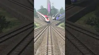 Several High Speed Trains Take Turns Crossing in the Rain #train #railtrack #railroad #railway