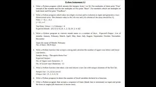 Python Assignment # 2 | Help in Homework | #homeworkanswers #solved