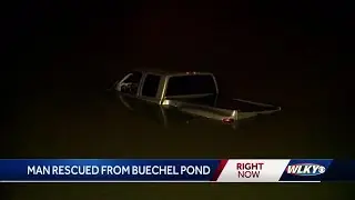 Man recovering after driving truck into pond in Beuchel