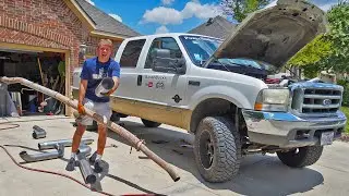 7.3L Powerstroke Diesel Gets 5 INCH TurboBack Straight Pipe! Insane Before & After Sound Test