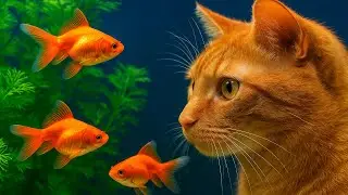 Cat TV Goldfish 🐠 8H Aquarium for Cats to Watch (4K Ultra HD)