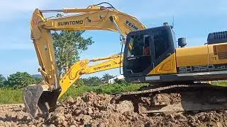 skil excavator Sumitomo SH 350 potong tanah 10cm