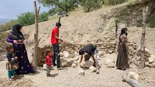 Building a house with stone and soil in Iranian nomads
